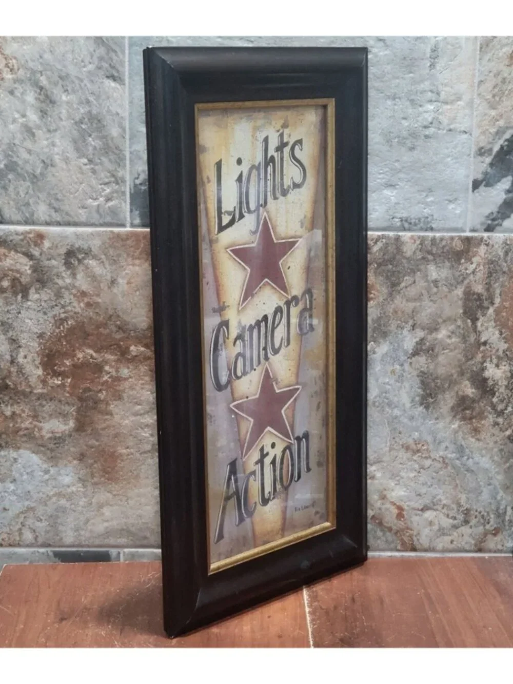 Kim Lewis Lights Camera Action Framed Art Print Movie Theater Home Cinema Decor
